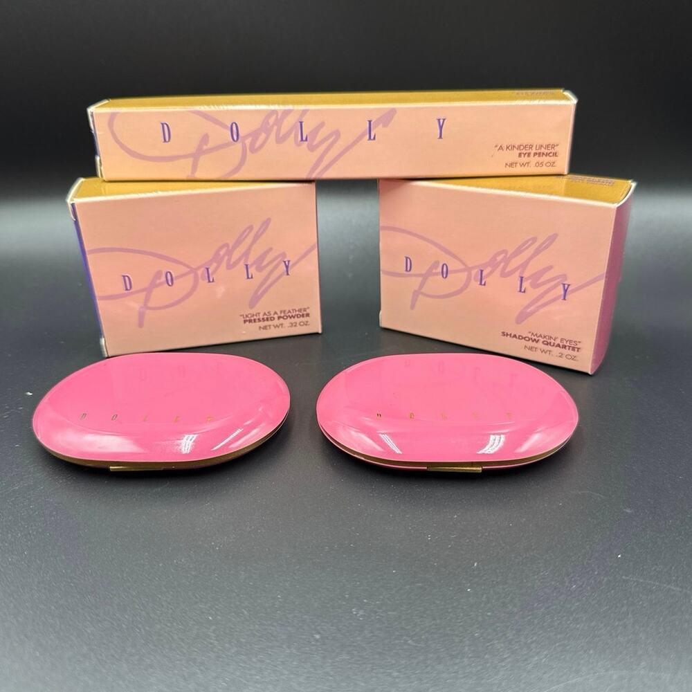 Discontinued Dolly Parton Makeup Line “Dolly” lot of 5 New compacts & eyeliner